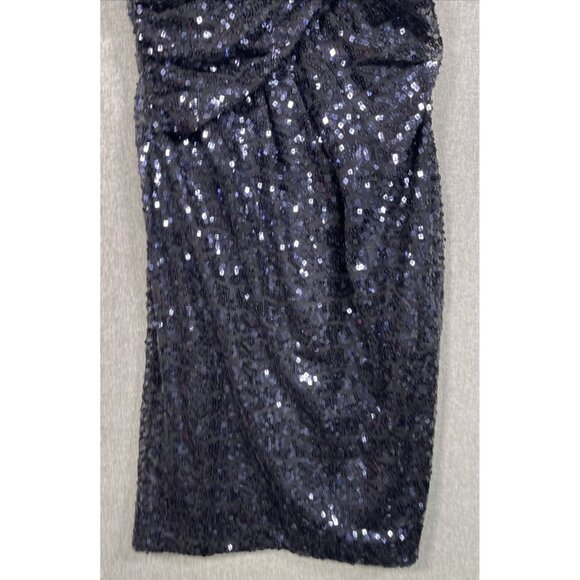 Calvin Klein Women's Sequin One-shoulder Sheath Dress 2 Black - Picture 2 of 10